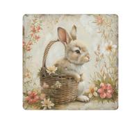 ODAWA Cute Rabbit Beige Self Adhesive Cloth 17.7X17.7 Inch Self-adhesive Cloth Protective Camera Wrapper Magic Self-Adhesive Cloths for Camera, Lens, Laptop