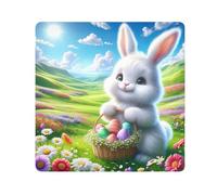ODAWA Easter Rabbit Holding Eggs 21.7"x21.7" Self Adhesive Cloth Lens Protector Wrapper, Self Adhesive Wraps for Electronics