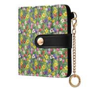 ODAWA Flaming Fire Black Thin Womans Wallets RFID Women's Wallet with 7 Card Slots, Flowers Tulips, One Size, Rfid Wallet