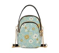 ODAWA Flowers Blue Aqua Small Crossbody Phone Bags for Women | Trendy Small Phone Purse for Vacation