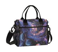 ODAWA Galaxy Planets Space Purple Women's Lunch Bag for Work Reusable Insulated Lunch Bags for Toddler, Girl, and Boy