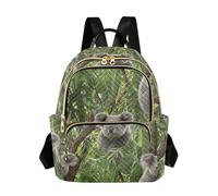 ODAWA Highland Cows Rustic Casual Backpack, Quilted Backpack for School, Koalas Trees Green, S, Daypack Backpacks