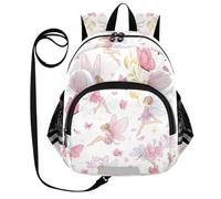 ODAWA Kid Backpacks Fairies Pink Butterflies Floral Leash Backpacks with Reflective Strips, Lightweight Backpack, Fairies Pink Butterflies Floral, S