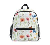 ODAWA Kids Backpack Elementary School Butterfly Bloom White Kindergarten Back Pack Girls Bookbags with Adjustable Straps, Butterfly Bloom White, S