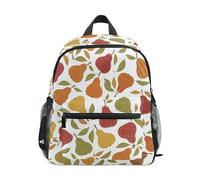 ODAWA Kids Backpack with Name Tag, Autumn Harvest Fruits White Elementary School Backpack with Chest Strap, Autumn Harvest Fruits White, M