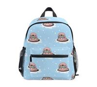 ODAWA Kids Backpacks with Name Tag, Cute Walrus Hole Kids 12 Inch Kindergarten Backpack, Little Kids Backpack, Cute Walrus Hole, M