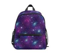ODAWA Kids Backpacks with Name Tag, Galaxy Purples Blue Preschool Backpack with Chest Strap Back Pack, Galaxy Purples Blue, S