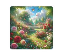 ODAWA Lens Protector Wrapper 13.8. In, Butterfly Garden Path Green Changeable Capacity Cosmetic Bag, Easy-Storage Magic Cloth for Camera Tablet Laptop