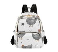 ODAWA Lightweight Backpack for Women Cute Dogs Grass Green Lightweight Travel Daypack, Cute Chickens White, M