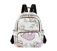 ODAWA Lightweight Backpack for Women Cute Dogs Grass Green Lightweight Travel Daypack, Cute Pastel Sloths White, S, Daypack Backpacks