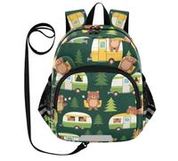 ODAWA Little Boy Backpacks Toddler Cute Bears Retro Green Kid Backpacks, Lightweight Backpack, Cute Bears Retro Green, M