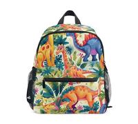 ODAWA Little Kids Backpack Cute Dino Jungle Multicolor Kids Backpacks for Preschool Girls Bookbags with Adjustable Straps, Cute Dino Jungle Multicolor, S