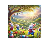 ODAWA Magic Cosmetic Bag 13.8. In, Easter Bunnies Colorful Eggs Changeable Capacity Cosmetic Bag, Easy-Storage Magic Cloth for Camera Tablet Laptop