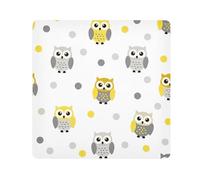 ODAWA Magic Wrapper Cloth, Cute Cartoon Owls Yellow Makeup Wrap Cloth Bag, Lens Protector for Camera 21.7x21.7in