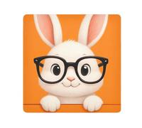 ODAWA Multi-purpose Wrap Cloth Cute Rabbit Glasses Orange Self Adhesive Cloth Lightweight Foldable Wrapper for Camera Accessories 21.7x21.7in
