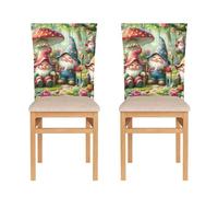 ODAWA Mushroom Gnomes Green Chair Slip Cover Chair Slipcovers Set for Kitchen Farmhouse Decorations
