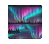 ODAWA Northern Lights Self Adhesive Cloth Open Lay Flat Makeup Bag Magic Self-Adhesive Cloth for Camera, Lens, Laptop 21.7x21.7in