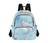 ODAWA Pastel Tie Dye Stripes Fashion Backpack, Travel Back Pack for Women, Mermaids Blue Unicorns Pastel, M, Daypack Backpacks