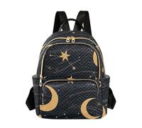 ODAWA Pastel Tie Dye Stripes Fashion Backpack, Travel Back Pack for Women, Moons Gold Stars, M, Daypack Backpacks
