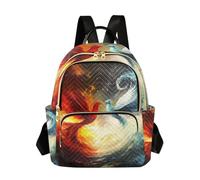 ODAWA Phoenix Dragon Fire Blue Back Pack Purse Small Womens Backpack, Phoenix Dragon Fire Blue, 11.41 x 6.1 x 14.17 in