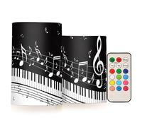 ODAWA Piano Keyboard with Music Notes Flameless Candle Battery Operated LED Candles Candles for Valentines Home Wedding Birthday Decoration
