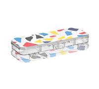 ODAWA Plastic Pencil Case Irregular Color Stone Double Layer Pencil Cases for Men 8.3"L x 3"W x 1.9"H