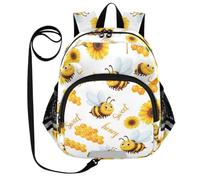 ODAWA Preschool Backpacks with Safety Harness Leash Cartoon Bees Sunflower Kid Backpack, Kindergarten Backpack for Girls, Cartoon Bees Sunflower, S
