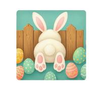 ODAWA Protective Camera Lens Wrap Funny Rabbit Eggs Green Self Adhesive Cloth Portable Cosmetic Bag for Travelling 17.7x17.7in