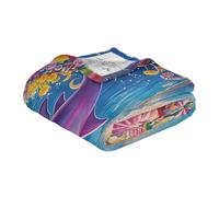 ODAWA Rainbow Dolphins Pink Blanket Packable Lightweight Travel Blanket Lightweight Throw Blankets for Couch, 55x70 Inches