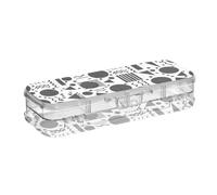 ODAWA Retro Geometric Black White Plastic Containers with Snap Lids Marker Organizer for Kids 8.3" L x 3" W x 1.9" H