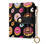 ODAWA RFID Women Wallets Cute Watermelon Slice Green Water Resistant Wallet with 7 Card Slots, Colorful Donuts, One Size, Rfid Wallet