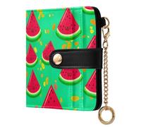 ODAWA RFID Women Wallets Cute Watermelon Slice Green Water Resistant Wallet with 7 Card Slots, Cute Watermelon Slice Green, One Size, Rfid Wallet