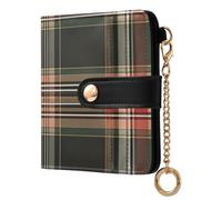 ODAWA RFID Women Wallets Cute Watermelon Slice Green Water Resistant Wallet with 7 Card Slots, Vintage Plaid Green, One Size, Rfid Wallet