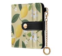 ODAWA RFID Women Wallets Cute Watermelon Slice Green Water Resistant Wallet with 7 Card Slots, Vintage Lemons Yellow, One Size, Rfid Wallet