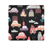 ODAWA Self Adhesive Cloth 13.8"x13.8" Abstract Floral Mandala Camera Protective Wrap, Cute Pastel Cars, 21.7x21.7in, Cute Pastel Cars