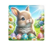 ODAWA Self Adhesive Cloth 13.8"x13.8" Cute Rabbit Easter Soft Reusable Wrap Cloth Lightweight Foldable Wrapper for Camera Accessories