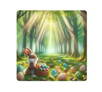 ODAWA Self Adhesive Cloth 13.8"x13.8" Easter Rabbit Forest Lens Protector Wrapper Lightweight Foldable Wrapper for Camera Accessories