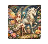 ODAWA Self-adhesive Cloth 13.8"x13.8" Vintage Fairy Unicorn Gold Anti-Scratch Lens Wrapping Portable Cosmetic Bag for Travelling