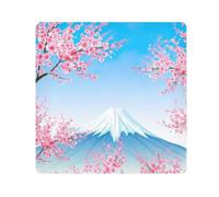 ODAWA Self Adhesive Cloth 17.7"x17.7" Landscape Cherry Blossom Trees Foldable Protective Wrap Portable Cosmetic Bag for Travelling