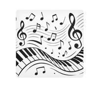 ODAWA Self Adhesive Cloth Music Notes White Camera Lens Wrap Cloth Portable Cosmetic Bag for Travelling 17.7x17.7in