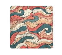 ODAWA Self-adhesive Cloth Retro Waves Red Protective Camera Lens Wrap Wrap Protection for Camera and Lens 21.7x21.7in