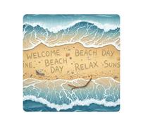 ODAWA Self Adhesive Cloth Waves Words Beach Anti-scratch Camera Lens Wrap Magic Self-Adhesive Cloth for Camera, Lens, Laptop 17.7x17.7in