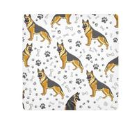 ODAWA Soft Reusable Wrap Cloth German Shepherds and Bones Self-Adhesive Cloths 13.8"x13.8" Portable Cosmetic Bag for Travelling