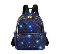 ODAWA Stripes White Green Red Lightweight Backpacks, Women's Backpack for School, Sky Stars Blue Cosmic, M, Daypack Backpacks