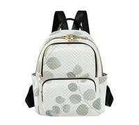 ODAWA Travel Backpack Women Leopard Brown Black Beige Stylish Backpack with Pockets, Leaves Pastel Green, S