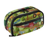 ODAWA Tree Cartoon Word Green Pencil Case High Capacity, Pencil Bag with Compartments, 8.3"x 3.1"x 4.9"