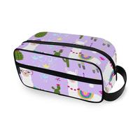 ODAWA Unisex Hanging Toiletry Bag Cartoon Llamas Glasses Travel Organizer Water Resistant Shaving Bag for Toiletries, Cartoon Llamas Glasses, One Size