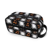ODAWA Unisex Hanging Toiletry Bag Musical Notes White Black Travel Organizer Water Resistant Shaving Bag for Toiletries, Musical Notes White Black, One Size