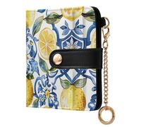 ODAWA Vintage Butterfly Black RFID Credit Card Wallet, Wallet for Womens, Sicilian Lemon White Blue, One Size, Rfid Wallet