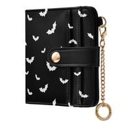 ODAWA Vintage Cowboys Horses Cacti Womens Wallets Slim, Mini Card Holder Wallet for Women, White Bat Black, One Size